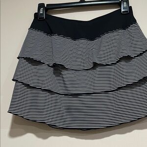 Black and White Striped Women's Skirt